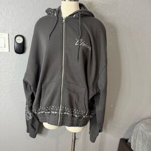 Darc Sport Western Wolves Vintage Chambers Zip Hoodie, Wolf Gray, XL